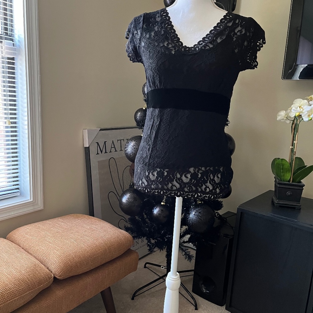 New! Event! Ann Taylor Lace Top with Velvet Detail